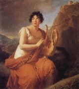 VIGEE-LEBRUN, Elisabeth Portrait of der Madame de Stael als Corinne Sweden oil painting artist